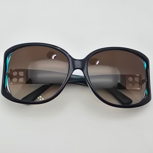 Kate Spade Skylar Deep Teal Frame Brown Gradient Lens Semi Rimless Sunglasses